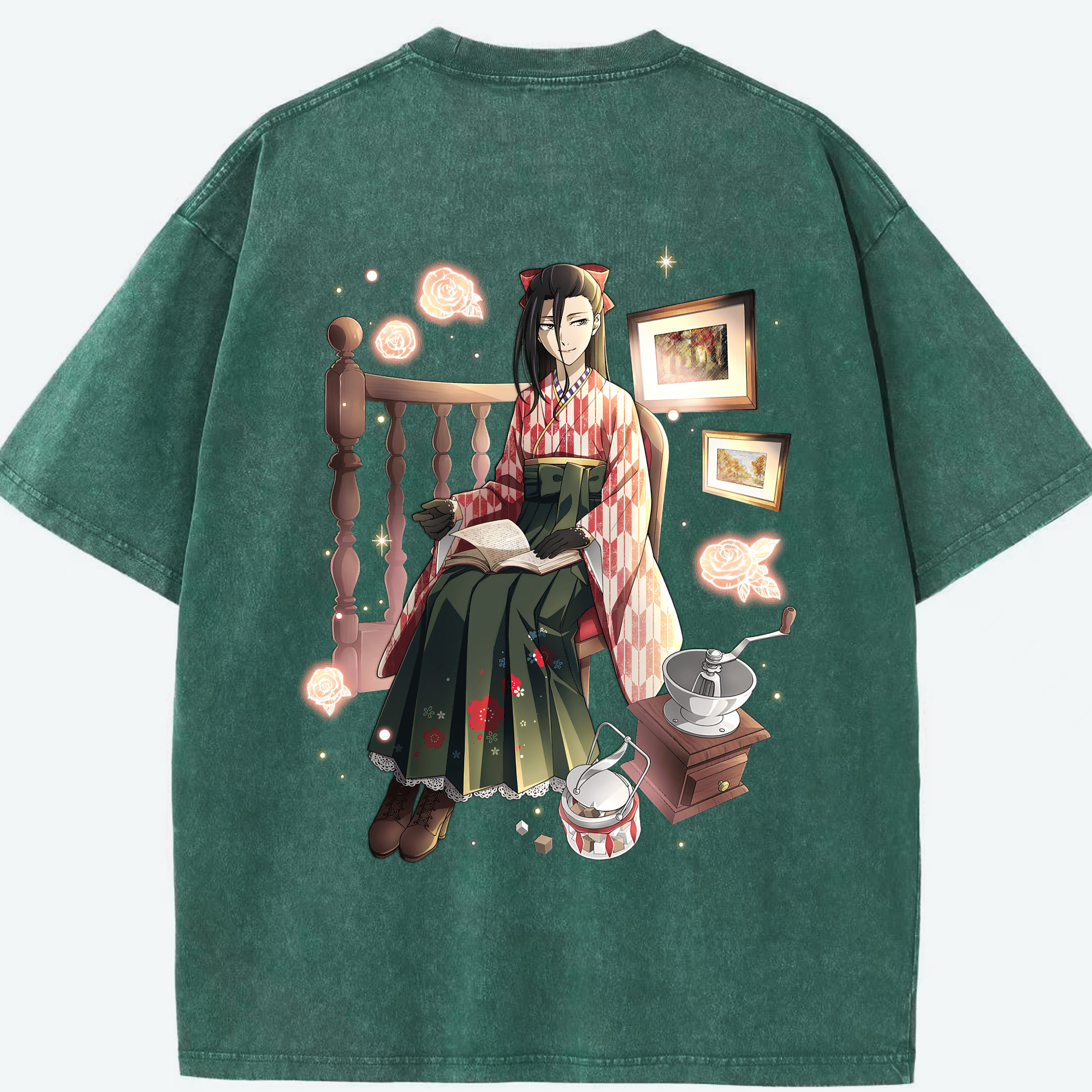 （画像用） 文豪ストレイドッグス Bungo Stray Dogs 綿100% ヴィンテージ風 半袖Tシャツ（背面プリント）